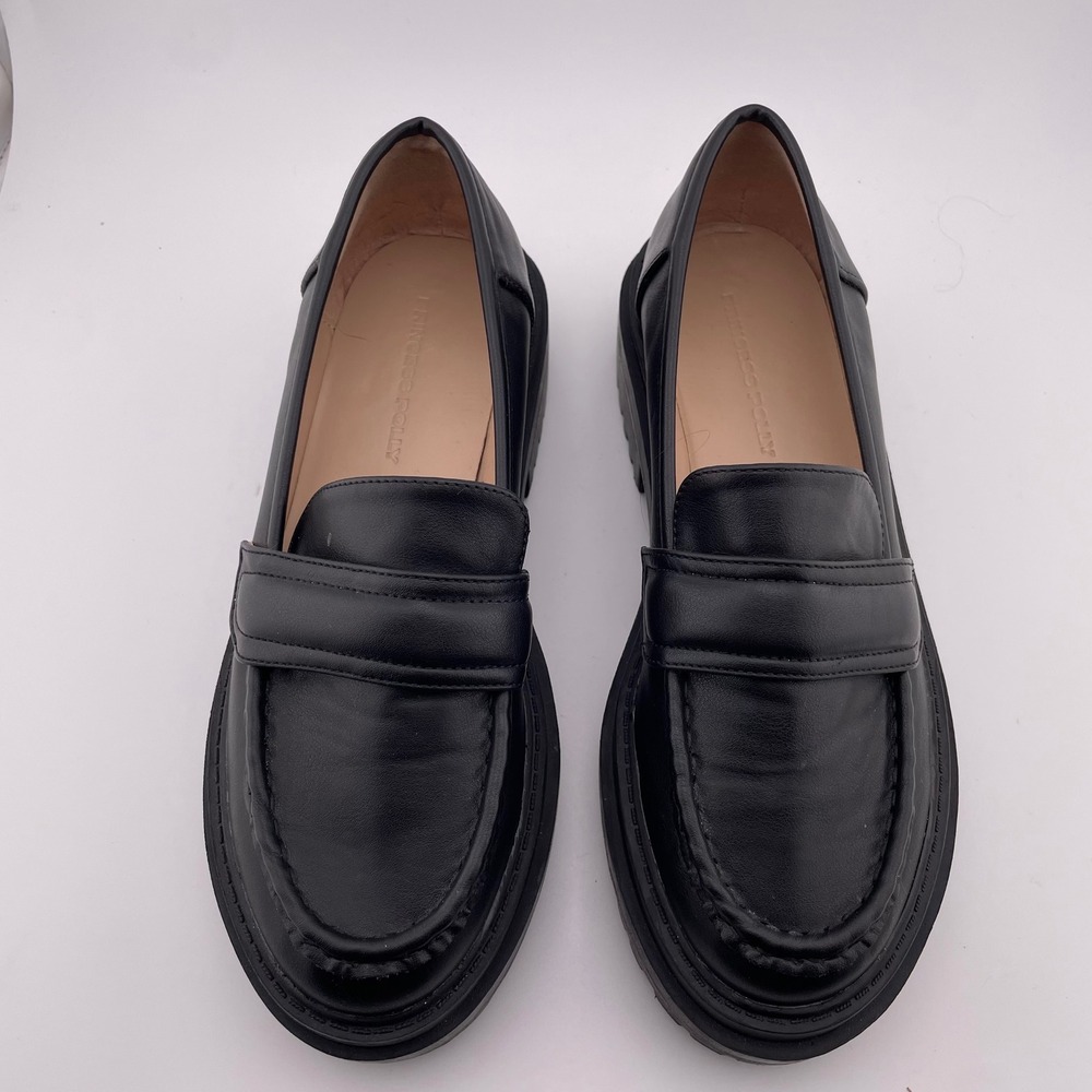 Princess Polly Black Chunky Platform Penny Loafers Lug Sole Shoes‎ Size 6 37 - Picture 6 of 9